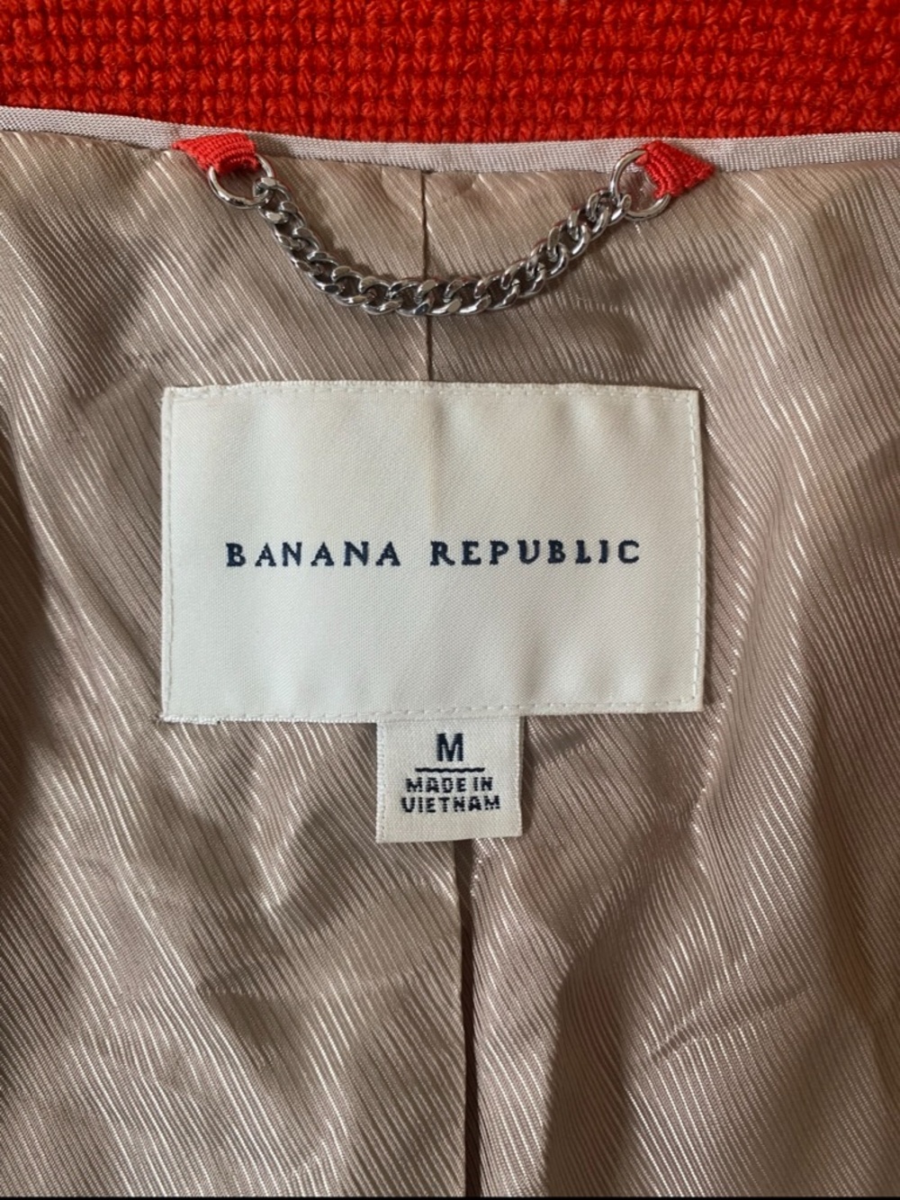 Banana Republic Orange Wool Blend Double Breasted Coat Retro Mod M - Picture 5 of 6